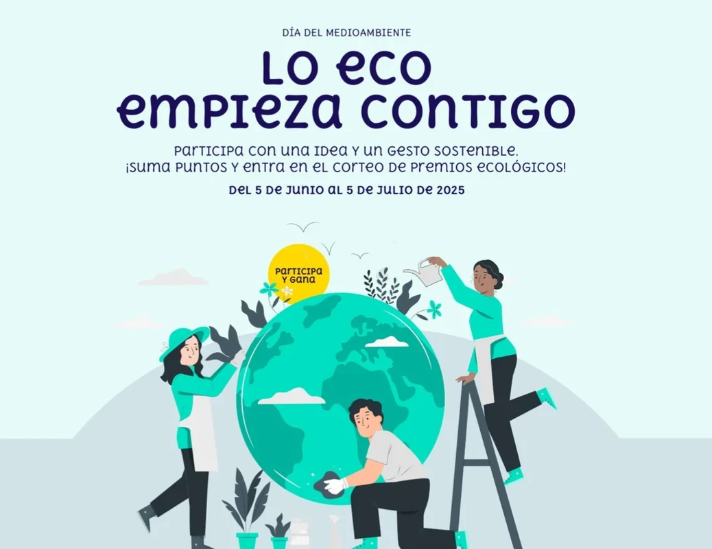 Cartel de la campaña «Lo eco empieza contigo» del Día del Medio Ambiente, para sumar puntos con gestos sostenibles.